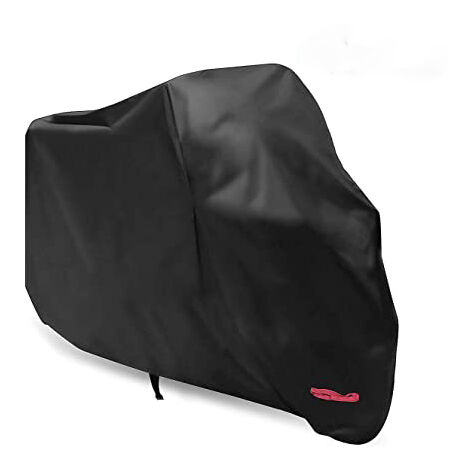 MINKUROW Funda Impermeable Para Moto, Xxl Funda Para Moto De 265 Cm De Largo Para Protección Uv De La Lluvia Y La Nieve (265x105x125cm) Negro