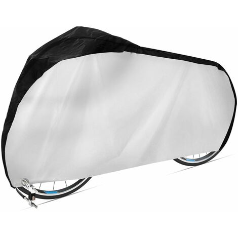 MINKUROW Funda Para Bicicleta 420d Impermeable Transpirable Tela Oxford Bike Garage Con Protección Para Los Ojos Bloqueable, Universal Bike Cover-Silver