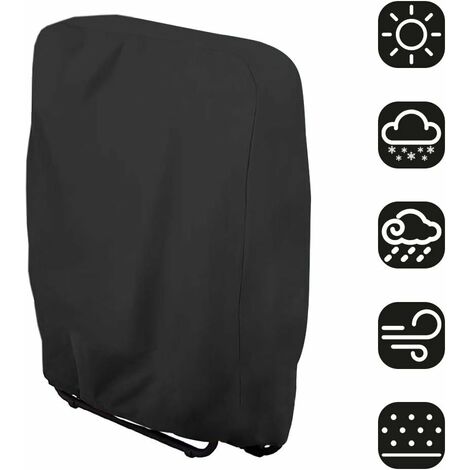 MINKUROW Funda Para Silla Plegable Funda Para Tumbona Tumbona Muebles De Exterior Protección Contra Daños Contra Los Rayos Uv A Prueba De Agua, 71 X 110 Cm (Negro)