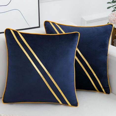 MINKUROW Fundas De Cojín Decorativas Funda De Cojín Cojín Acogedor Funda De Cojín De Sofá Neutral Moderna Con Cremallera Oculta Para Sofá Sofá Dormitorio Sala De Estar Decoración Azul Oscuro 45 X 45 C