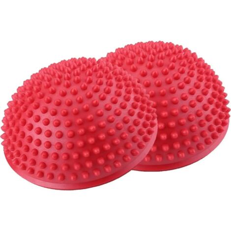 MINKUROW Fußmassageball, PVC-Yoga-Halbkugeln, Massagetrainer, Trainer, Fitness-Balance-Ball (rot)