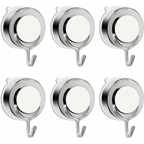 MINKUROW Gancho Con Ventosa Al Vacío Para Baño, Inodoro, Cocina, Potente Gancho Para Toallas, Ducha, Albornoz, Gancho De Acero Inoxidable (Paquete De 6)