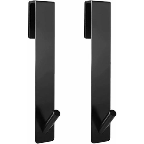 MINKUROW Gancho para puerta de ducha, ganchos para puerta de ducha de vidrio sin marco extendido, gancho negro para puerta de ducha para albornoz y afeitadora de toallas