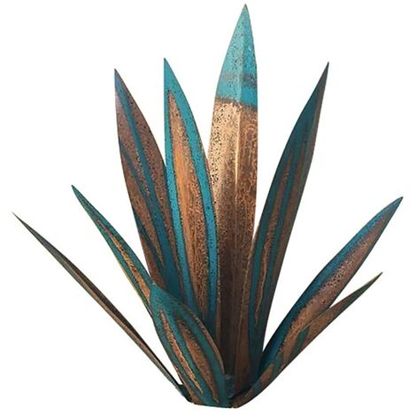 MINKUROW Gartendeko Ornament Agave Iron Art Creative Ornament 27cm (Azul Menta)
