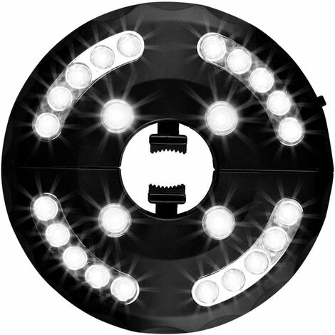MINKUROW Gartenschirmleuchte, Terrassenschirmleuchte, 24 Leds, 3 Leuchtmuster, Schirmleuchte für Terrasse, Garten, großer Schirm (weißes Licht)