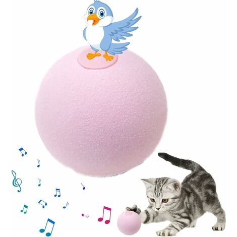 MINKUROW Giocattolo Interattivo Per Gatti, Con Grida Di Uccelli, Rane E Grilli, Inseguimento Di Palline Di Peluche Per Gatti (Blu Calvo (Suono Di Grillo))