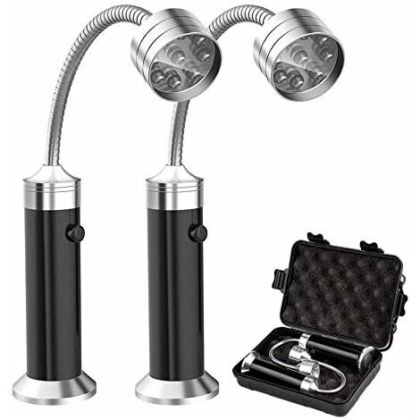 MINKUROW Griglia Per Barbecue Luce, 2 Pezzi Magnetica 360 Gradi Regolabile Luce Per Barbecue Griglia Per Esterni Resistente Alle Intemperie Per Barbecue, Campeggio, Feste