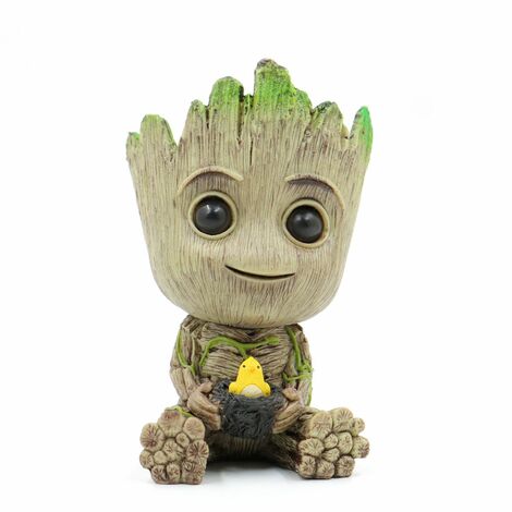 MINKUROW Groot Blumentopf – Guardians Of The Galaxy Stifttopf, Desktop-Dekoration, Blumentopf mit Abflussloch, Vogelnestbaum