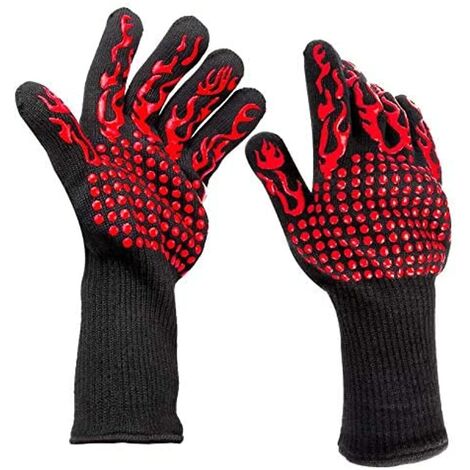 MINKUROW Guantes Para Parrilla, Resistentes Al Calor Guantes Para Horno Guantes Para Hornear Guantes De Cuero Para Parrilla Guantes Antideslizantes Para Horno Para Asar, Cocinar, Hornear Y Soldar