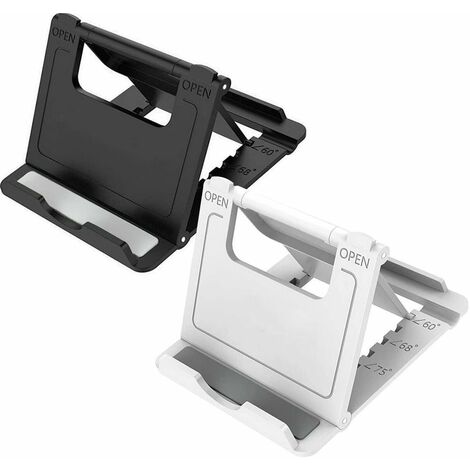 MINKUROW Handyhalterung Ständer, 2er-Pack Universelle faltbare Multi-Winkel-Desktop-Handyhalterung, kompatibel mit iPhone X/6/7/8plus und Samsung Galaxy S6 S7 S8 S9 Tablet (Weiß)