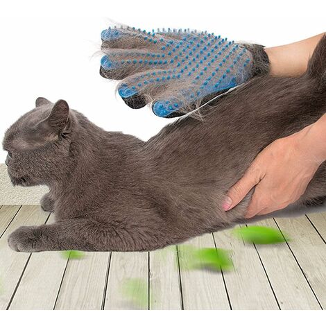 MINKUROW Haustier-Pflegehandschuh, weiche, effektive Entwirrungsbürste, Haustier-Massagehandschuhe, linke und rechte Traverse, für langes, kurzes Fell von Hunden, Katzen, Pferden