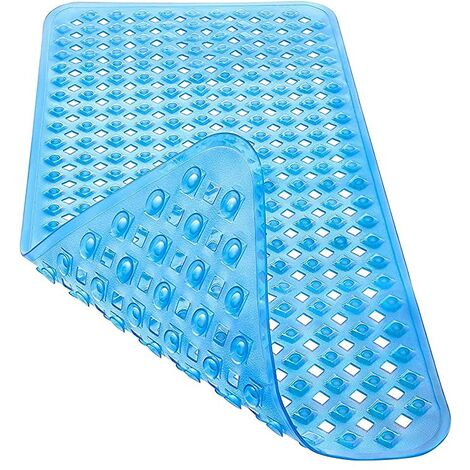 MINKUROW Hautempfindliche rutschfeste Badematte 88x39cm, Bpa-freie rutschfeste Badematte  Schimmelresistente und maschinenwaschbare Duschmatte (blau)