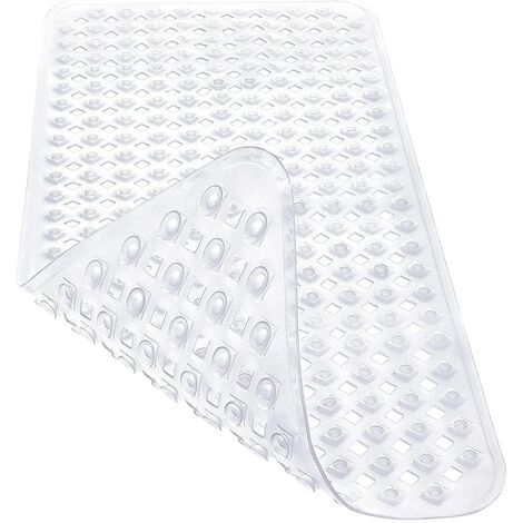 MINKUROW Hautempfindliche rutschfeste Badematte 88x39cm, Bpa-freie rutschfeste Badematte  Schimmelresistente und maschinenwaschbare Duschmatte (klar)