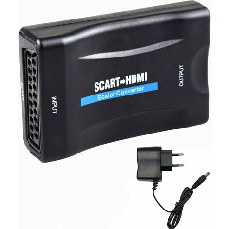 Convertidor de euroconector a HDMI Adaptador de audio y vídeo para  Hdtv/dvd/set top box/ps3/pal/ntsc