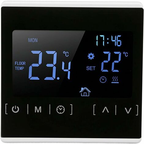MINKUROW Hintergrundbeleuchteter Touchscreen Smart Thermostat Dual Control Temperaturregler für Fußbodenheizung AC85V-240V