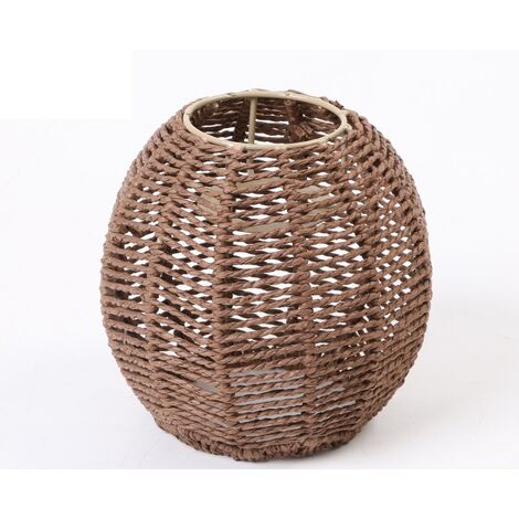 MINKUROW Home Lighting Rattan Lampenabdeckung Handgewebter Kronleuchter Lampenschirm Retro Homestay Dekorativer Kronleuchter Lampenschirm