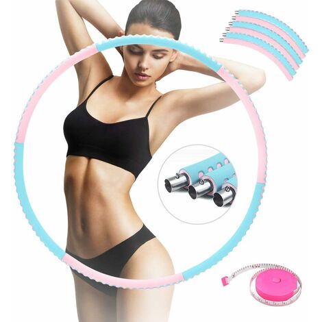 MINKUROW Hula Hoop Per Adulti, Hoola Hoop Regolabile Con Peso Hulahoop Hoop Per Adulti Ffitness, Hullahub Hoop Staccabile Per Dimagrire, Acciaio Fitness Hoop, Holahup Hoop Fitness Per Bambini, Hoola H