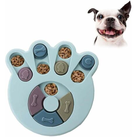 MINKUROW Hunde-Puzzle-Spielzeug-Futterspender, langlebiges interaktives Hundespielzeug, Hunde-Gehirnspiele, IQ-Verbesserung, Heimtierbedarf (Blau, Klaue)