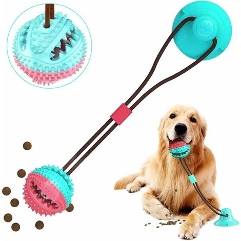 MINKUROW Hundespielzeug mit Saugnapf, Haustier-Backenzahn-Bissspielzeug, multifunktionales Backenzahn-Hundespielzeug, Hundespielzeug mit Zahnpflegefunktion, für Backenzahn, Zahnreinigung, Spielen (Bla