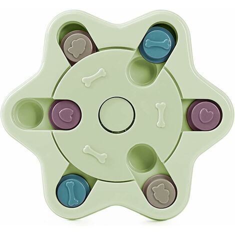 MINKUROW Hundespielzeug-Puzzle-Futterspender, pädagogisches Hundespielzeug, interaktives Hundespielzeug, interaktiver Leckerli-Spender, Qi-verbessernder Futterspender für Hunde (Hexagon Verde)