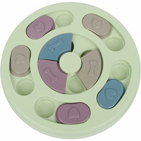 MINKUROW Hundespielzeug-Puzzle-Futterspender, pädagogisches Hundespielzeug, interaktives Hundespielzeug, interaktiver Leckerli-Spender, verbessert Qi Hundefutterspender grün