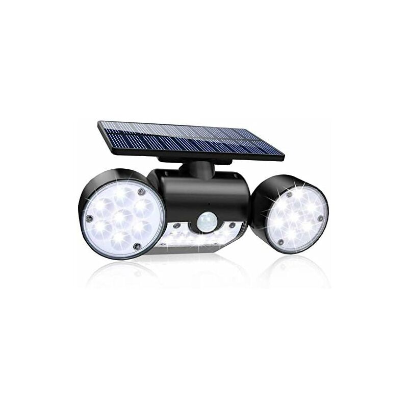 Image of Ip65 Impermeabile Sensore Di Movimento Luce Solare Per Esterni, Faretto Solare Da Parete Wireless Per Esterni Con 3 Teste Luce Di Sicurezza Per