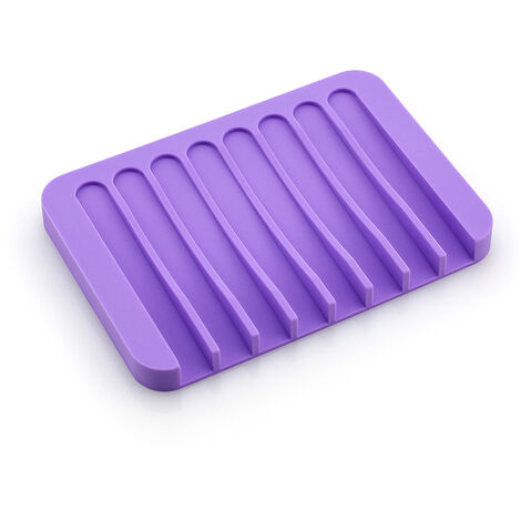 MINKUROW Jabonera De Silicona Autodrenante Caja De Almacenamiento De Jabón Plato Jabón Seco Jabonera Con Forma De Peine Para Ducha Baño Cocina Púrpura-2 Piezas