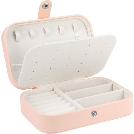 MINKUROW Joyero Para Niña, Joyero Pequeño Para Guardar Joyas, Joyero Pequeño De Viaje (Rosa)