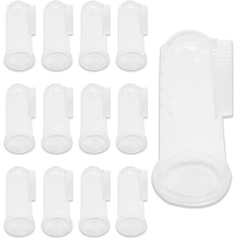 MINKUROW Juego De 12 Cepillos De Dientes Para Mascotas, Cepillos De Dientes De Silicona Suave Para Mascotas, Cepillo De Dientes Para Perros Y Gatos, Mejora La Higiene Bucal