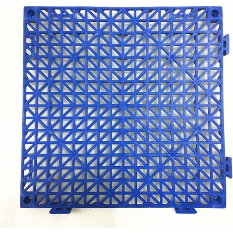 MINKUROW - Juego de 2 alfombrillas modulares entrelazadas de 30 x 30 cm, alfombrilla de drenaje para piscina, patio, balcón, patio, zona de mascotas, zona de lavado (azul)
