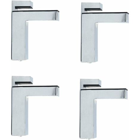 MINKUROW Juego De 4 Abrazaderas De Vidrio En Forma De F Montaje De Pared Ajustable 6-28 Mm De Espesor Soporte De Estante De Acabado Cromado De Aleación De Zinc