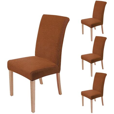MINKUROW - Juego De 4 Fundas Elásticas Para Sillas De Comedor Extraíbles Y Lavables, Modernas Y Elásticas, Para Decoración De Sillas, Banquetes, Bodas, Fiestas (Bronceado)