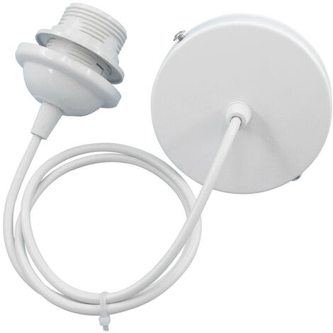 MINKUROW Juego De 5 Luces Colgantes E27, Accesorios De Luces Colgantes E27, Accesorios De Luces Colgantes E27 Con Cable De 180 Cm, Para Bar, Cafetería, Tienda De Ropa, Hogar, Hotel (Blanco)