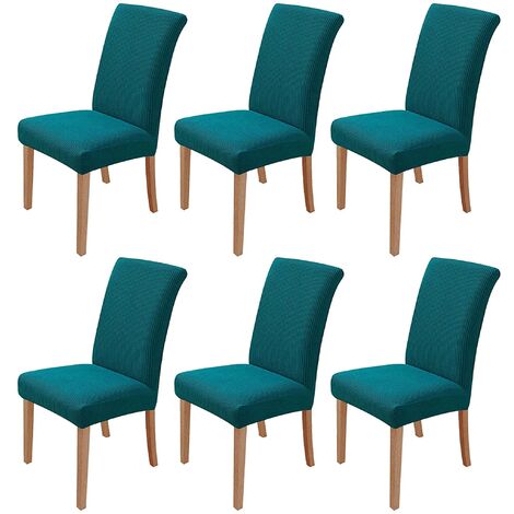 MINKUROW - Juego De 6 Fundas Elásticas Para Sillas De Comedor, Extraíbles Y Lavables, Modernas Y Elásticas, Para Decoración De Sillas, Banquetes, Bodas, Fiestas (Blue Lake)