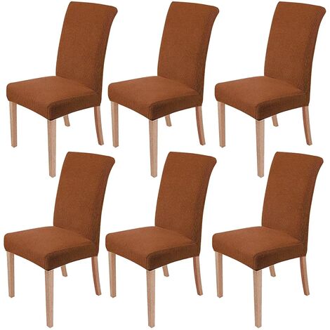 MINKUROW - Juego De 8 Fundas Elásticas Para Sillas De Comedor, Extraíbles Y Lavables, Modernas, Elásticas, Para Decoración De Sillas, Banquetes, Bodas, Fiestas (Bronceado)