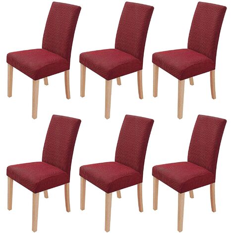 MINKUROW - Juego De 8 Fundas Elásticas Para Sillas De Comedor, Extraíbles Y Lavables, Modernas, Elásticas, Para Decoración De Sillas, Banquetes, Bodas, Fiestas (Rojo Vino)