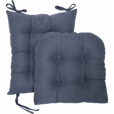 MINKUROW Juego de cojines para silla mecedora gris oscuro, cojines antideslizantes para silla mecedora con lazos, cojines de asiento suaves y gruesos para interior, oficina, hogar