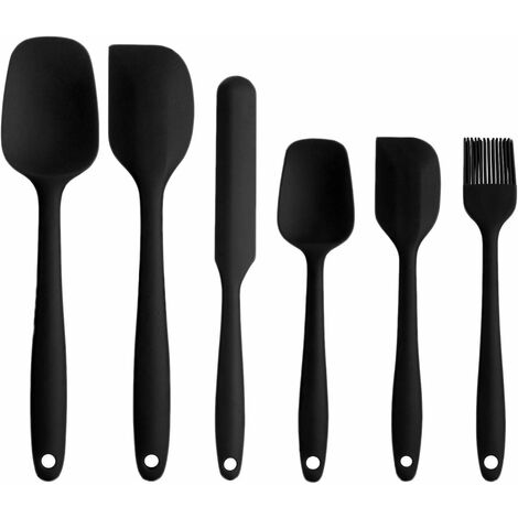 MINKUROW Juego De Espátulas De Silicona De 6 Piezas, Espátula De Cocina Resistente Al Calor Con Núcleo De Acero Inoxidable Fuerte, Utensilios De Cocina Antiadherentes Para Cocinar, Hornear Y Mezclar (