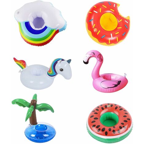 MINKUROW Juego De Portavasos Inflables De 6 Piezas, Portavasos Para Bañera De Hidromasaje, Piscina Inflable, Juguetes De Piscina, Adecuado Para Reuniones, Vacaciones, Natación