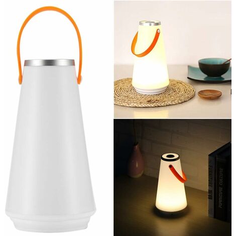 MINKUROW Kabellose LED-Nachttischlampe für Zuhause, USB, wiederaufladbar, Berührungsschalter, Lichtschalter für Outdoor-Camping