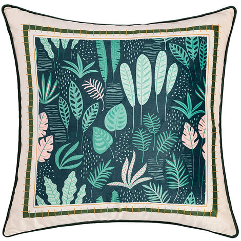 MINKUROW Kissenbezüge, 25 x 25 cm, Blätter, Zuhause, dekorativer Kissenbezug, quadratische Dekokissenbezüge, Leinen-Kissenbezüge für Sofa, Auto, Schlafzimmer, 2er-Pack, Grün 3