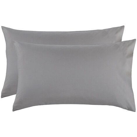 MINKUROW Kissenbezug 51 x 66 Hellgrau – Set mit 2 rechteckigen Kissenbezügen aus gebürsteter Mikrofaser 50 x 66, Kissenbezug mit Umschlagverschluss (50,8 x 66 cm)