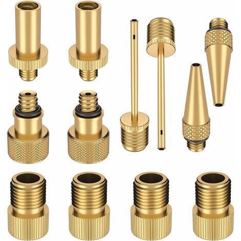MINKUROW Kit De Adaptador De Válvula De Adaptador De Bomba De Bicicleta, Hecho De Válvula Automática De Válvula De Bicicleta De Cobre Puro, Sin Fugas De Aire, Sin Decoloración Válvula Dv Av Sv, Para B