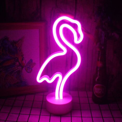 MINKUROW Kokosnussbaum-Neonlicht mit LED-Basis, Neon-Palme, USB-/Batterielicht, Dekoration, Nachtlicht, Schlafzimmerdekoration, Shop-Design, Urlaub, Sommer, Strand, Feier, Partyzubehör (Flamingo Pink)