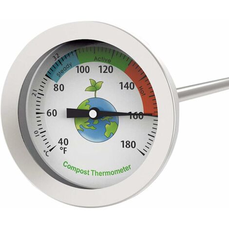 MINKUROW Kompostthermometer, Bodenmesswerkzeug, Edelstahl 304, Misst die Bodentemperatur