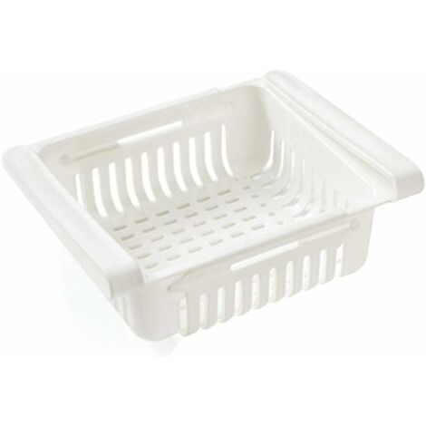 MINKUROW Kühlschrank Schublade Organizer Schublade Kühlschrank Regal Halter Aufbewahrungsbox Kühlschrank Trennschicht Home Organizer (1 Stück, Weiß)