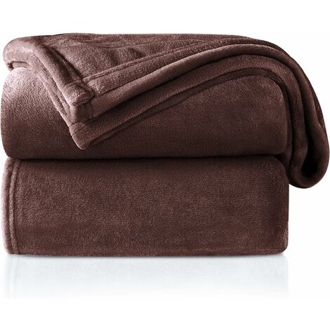 MINKUROW Kuscheldecke Flauschige Fleecedecke, weich und warm für Schlafsofa, Kuscheldecke als Couchdecke, 150 x 200 cm, Dunkelbraun