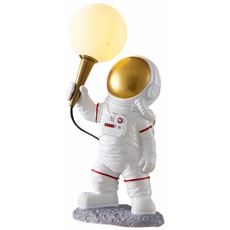 MINKUROW Lampada Da Comodino Oukaning Lampada Da Tavolo Astronauta Luci Notturne In Resina G9 x 1 Per Soggiorno Camera Dei Bambini