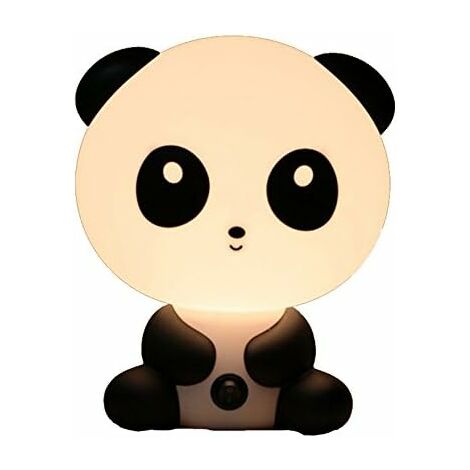 MINKUROW Lampada Da Comodino, Per Bambini, Led, Decorazione Da Tavola, Standardizzata Ue, Plastica, Bianco, Panda Kongfu