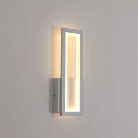 MINKUROW Lampada Da Parete A Led, 16w Lampada Da Parete A Led Moderna Semplice, Applique A Led Per Interni Rettangolari In Acrilico Per Soggiorno, Camera Da Letto, Corridoio, Bianco Caldo 3000k (Bianc